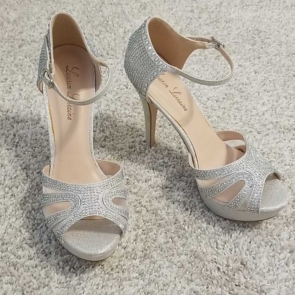 RARE Lauren Lorraine Jeweled High Heels